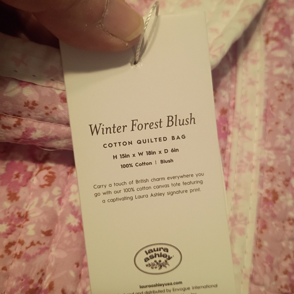 Laura Ashley quilted Pink Floral  Quilted  tote - Picture 4 of 9